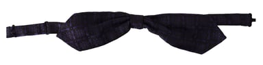 Dolce & Gabbana Blue Geometric Silk Adjustable Neck Papillon Men's Tie