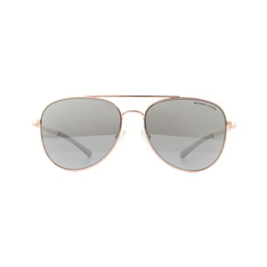 Michael Kors Sunglasses San Diego 1045 11086G Rose Gold Silver Mirror