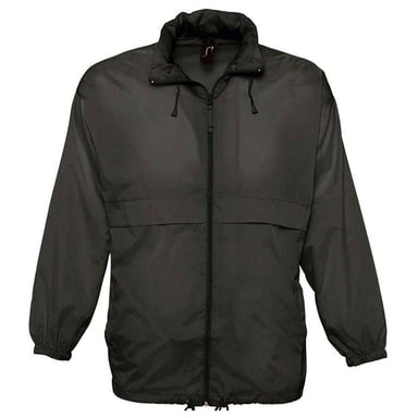 SOLS Unisex Adult Surf Windbreaker (Black)