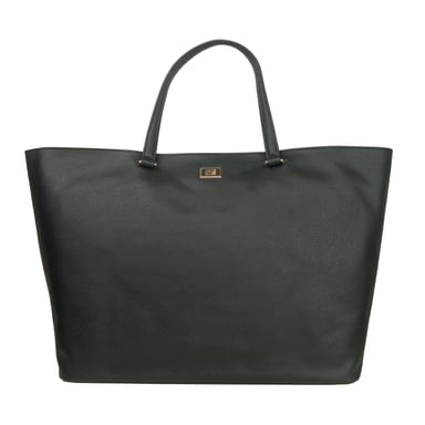 Cavalli Class Black Pvc Magnet Closure Shopping Shoulder Bag