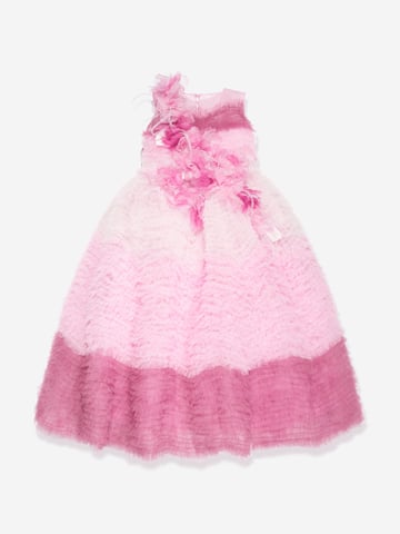 Marchesa Girls Flower Embellished Degrad√© Tulle Gown in Pink