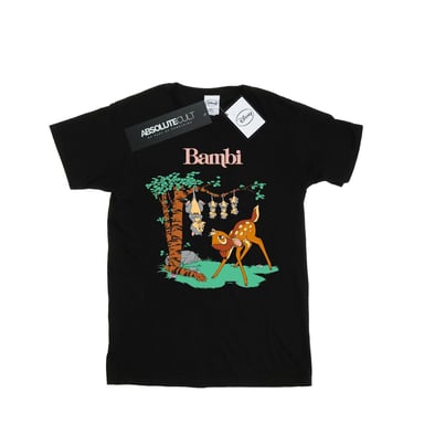 Disney Womens/Ladies Bambi Tilted Up Cotton Boyfriend T-Shirt (Black)