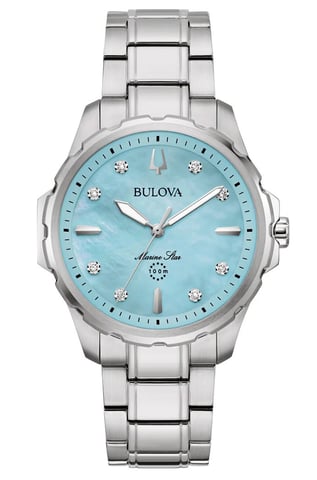 Bulova Marine Star Dames Horloge Zilverkleurig 96P248