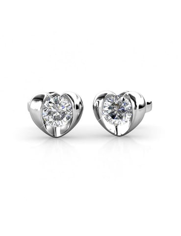 Simply Love Earrings - Silver and Crystal
