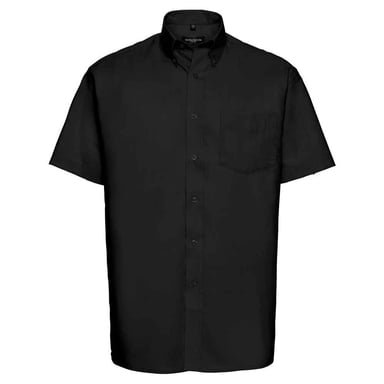 Russell Collection Mens Classic Oxford Short-Sleeved Shirt (Black)