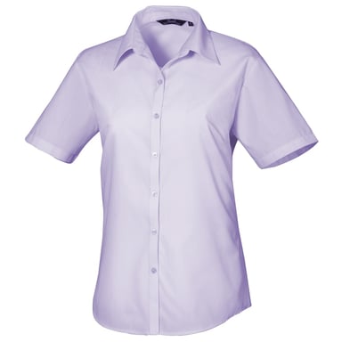 Premier Short Sleeve Poplin Blouse / Plain Work Shirt (Lilac)