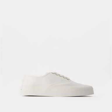 Lace Up Sneakers - Maison Kitsune - Cotton - White