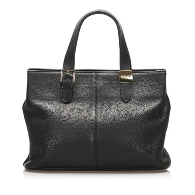 Vintage Burberry Leather Handbag Black
