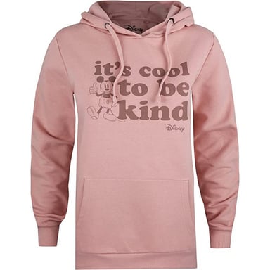 Disney Womens/Ladies Its Cool To Be Kind Mickey Mouse Hoodie (Dusky Pink)