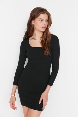 Trendyol Dam Scoop neck bodycone Midiklänning