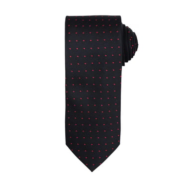 Premier Mens Micro Dot Pattern Formal Work Tie (Black/ Red)