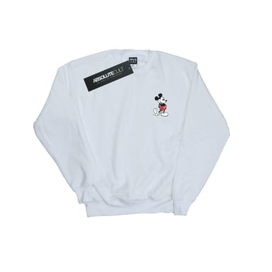 Disney Mens Mickey Mouse Kickin Retro Chest Sweatshirt (White)