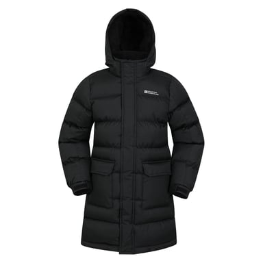 Mountain Warehouse Childrens/Kids Water Resistant Longline Padded Jacket (Black)