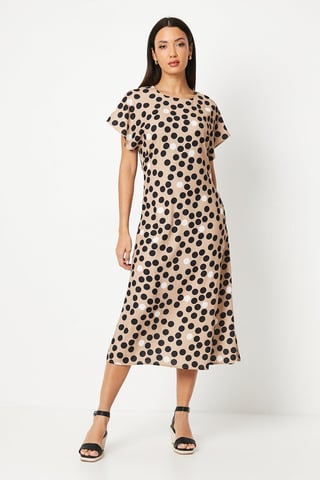 Spot Printed Midi Dress