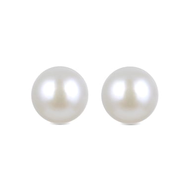 Luxenter basic earrings in 925 sterling silver and white pearl with rhodium plated finish