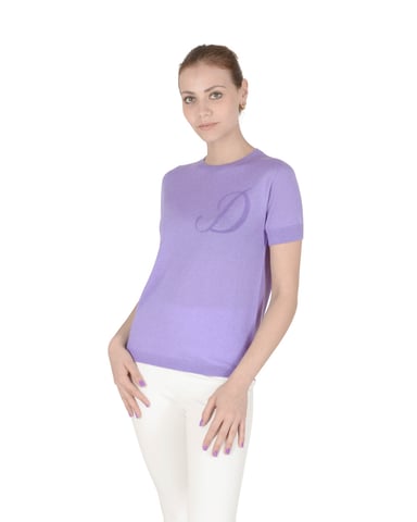 Crown Of Edinburgh Kasjmier Korte Mouw Art 003 Lilac Letter D
