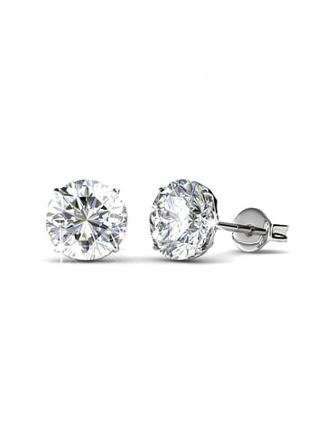 Kristine Earrings - Silver and Crystal