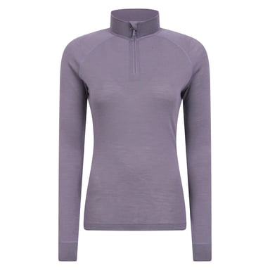 Mountain Warehouse Womens/Ladies Merino Wool Zip Neck Thermal Top (Dusky Purple)