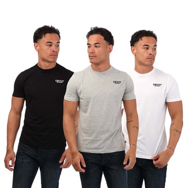 Men's DKNY 3 Pack Embroidered Logo T-Shirt in Multi colour