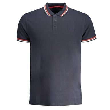 Cavalli Class Tipped Collar Toned Logo Navy Blue Polo Shirt