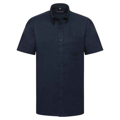 Russell Collection Mens Classic Oxford Short-Sleeved Shirt (Bright Navy)