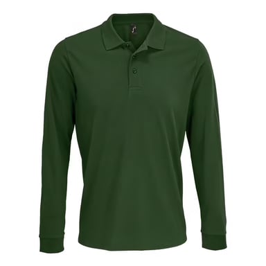 SOLS Unisex Adult Polycotton Long-Sleeved Polo Shirt (Bottle Green)