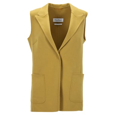 Max Mara Double Faced Vest in Yellow Wool