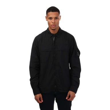 Men's C.P. Company Tayon L Ziped Shirt in Navy