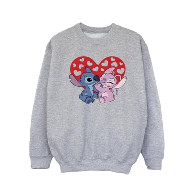 Disney Girls Lilo & Stitch Hearts Sweatshirt (Sports Grey)