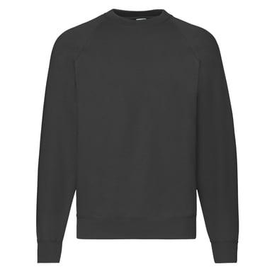 Fruit Of The Loom Mens Classic 80/20 Raglan Sweatshirt (Black)