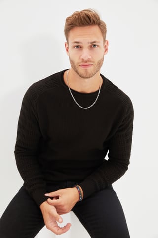 Trendyol Men's Raglan Sleeve Straight Sweater