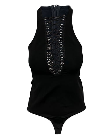 Givenchy Lace-Up Bodysuit in Black Viscose