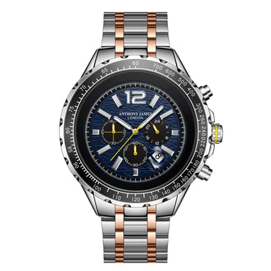 Hand Assembled Anthony James Limited Edition Chronograph Racer Blue Watch