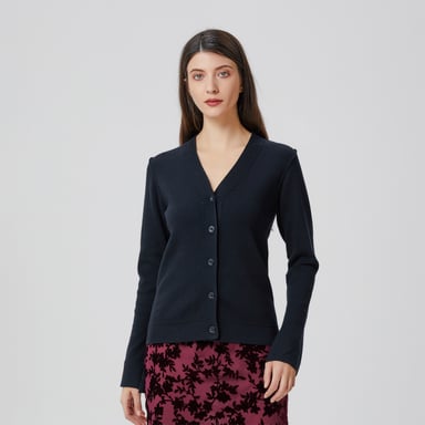 V neckline cardigan