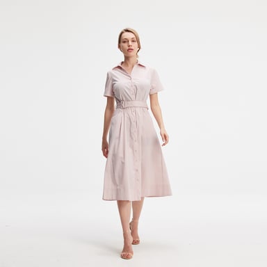 Flared cotton shirt dress