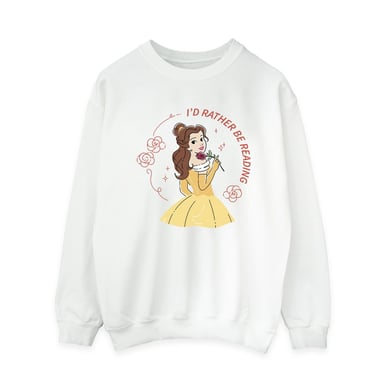 Disney Womens/Ladies Beauty And The Beast I´d Rather Be Reading Sweatshirt (White)