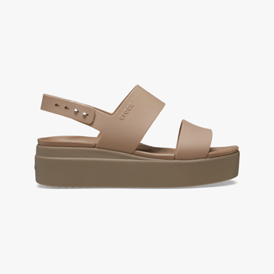 206453-2EL BROOKLYN LAAG WEDGE Dames Sandalen Latte/Paddenstoel