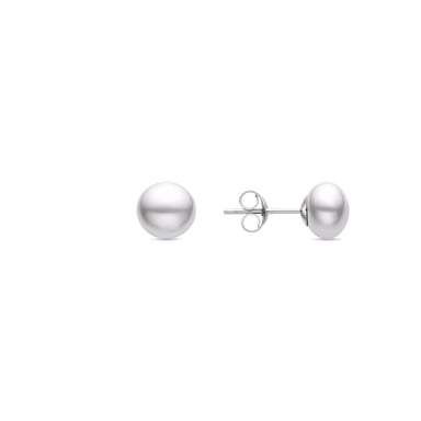 Luxenter Nandi 925 Sterling Silver and White Pearl Rhodium Plated Earrings