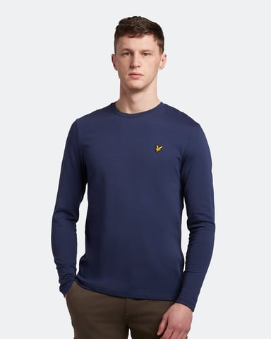 Lyle & Scott Gewoon T-shirt met lange mouwen in Marine