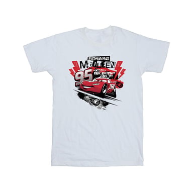 Disney Mens Cars Lightning McQueen Collage T-Shirt (White)