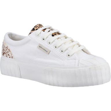 Superga 2631 Calfhair Details Leather Damskor Vit Avorio/Leopard Spots Träningsskor