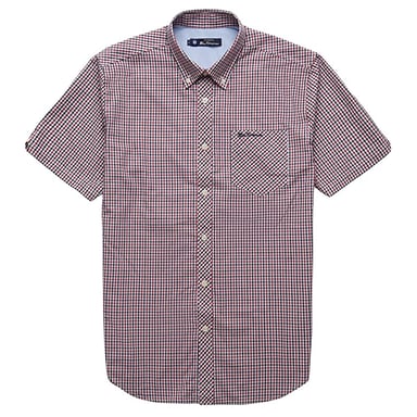 Ben Sherman Checkered Mens Red Oxford Shirt