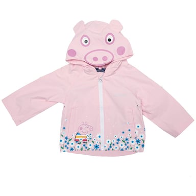 Girl's Regatta Baby Peppa Pig Waterproof Animal Hood Jacket in Pink