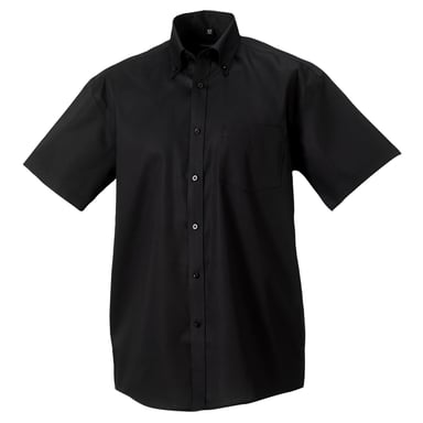 Russell Collection Mens Short Sleeve Ultimate Non-Iron Shirt (Black)