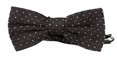 Dolce & Gabbana Gray Polka Dot 100% Silk Neck Papillon Men's Tie
