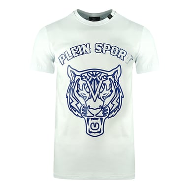 Plein Sport Large Stencil Tiger Logo White T-Shirt