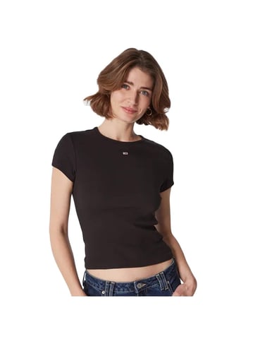 T-Shirt Universal Essential Côtelé Tommy Hilfiger For Women in Black