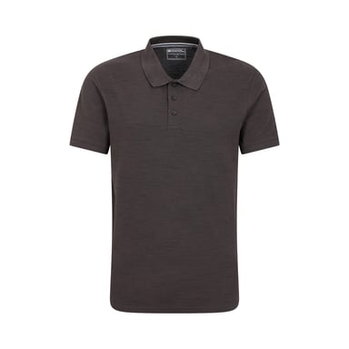 Mountain Warehouse Mens Dawnay Textured Pique Polo Shirt (Charcoal)