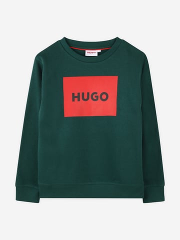Hugo Boys Logo Print Sweatshirt in Green