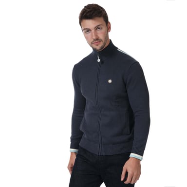 Men's Pretty Green Tilby Knit Track Top in Navy